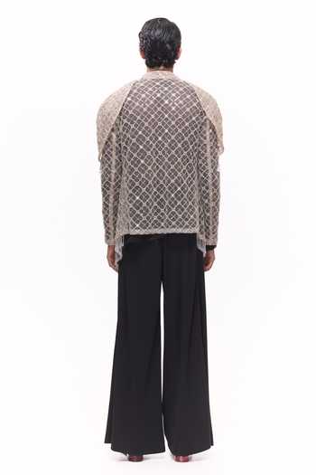 Mukti And Kavith Casa Jaa Wwork Sheer Jacket & Kurta Set 