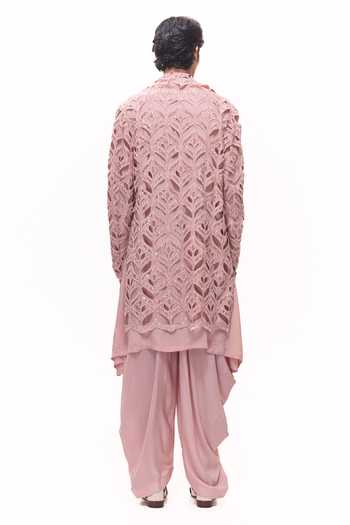 Mukti And Kavith Casa Heritage Cutwork Jacket & Kurta Set 