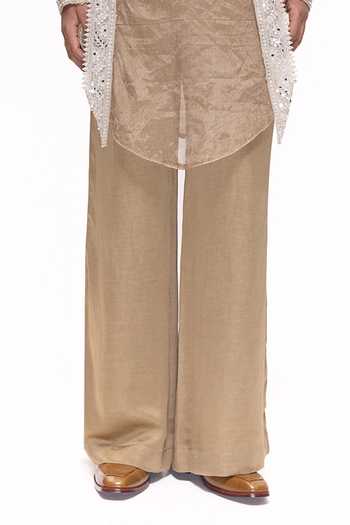 Mukti And Kavith Casa Brown Net, Polyester, Tissue, Satin, Linen Embroidered Jacket And Regal Kurta Set Online at Aza Fashions Mukti And Kavith Casa_Brown Net, Polyester, Tissue, Satin, Linen Embroidered Jacket And Regal Kurta Set _Online_at_Aza_Fashions