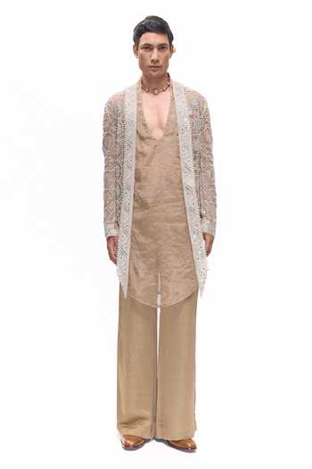 Mukti And Kavith Casa Embroidered Jacket & Regal Kurta Set 