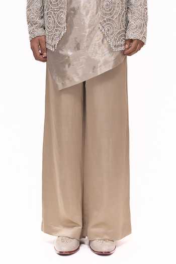 Mukti And Kavith Casa Beige Silk, Satin, Linen, Dupion, Net, Heritage Embroidered Jacket And Kurta Set Online at Aza Fashions Mukti And Kavith Casa_Beige Silk, Satin, Linen, Dupion, Net, Heritage Embroidered Jacket And Kurta Set _Online_at_Aza_Fashions