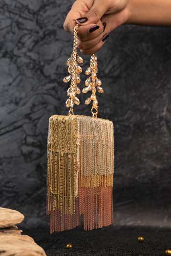 Nayaab By Sonia_Gold Hinted Mini Kasse Clutch Bag _Online_at_Aza_Fashions