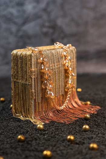 Shop_Nayaab By Sonia_Gold Hinted Mini Kasse Clutch Bag _Online_at_Aza_Fashions