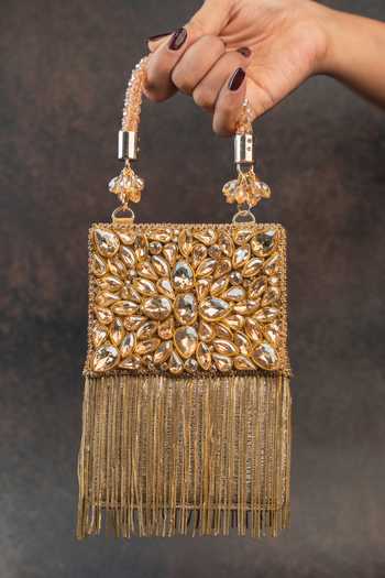 Nayaab By Sonia Faux Diamond Hinted Boite Bag