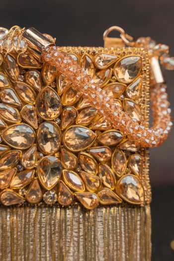 Shop Nayaab By Sonia Gold Faux Diamond Hinted Boite Bag Online at Aza Fashions Shop_Nayaab By Sonia_Gold Faux Diamond Hinted Boite Bag _Online_at_Aza_Fashions