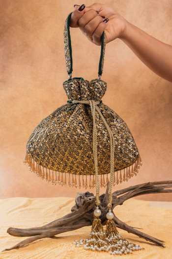 Nayaab By Sonia Shimmer Viel Antique Potli