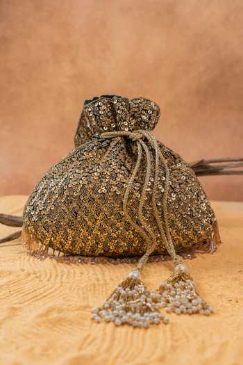Nayaab By Sonia Shimmer Viel Antique Potli