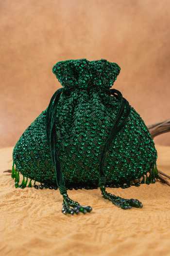 Nayaab By Sonia Shimmer Viel Emerald Potli