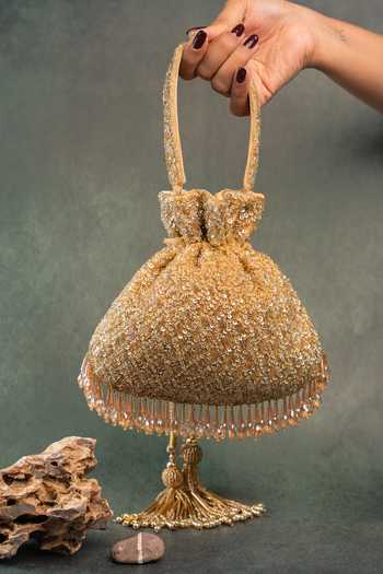 Nayaab By Sonia Shimmer Viel Gold Potli