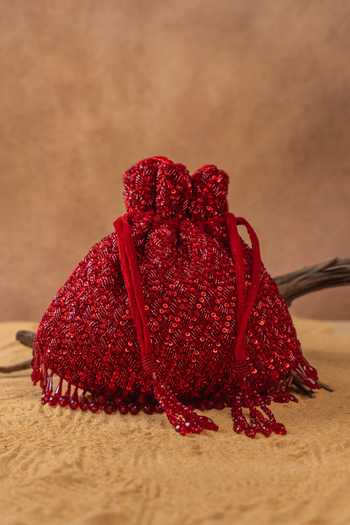 Nayaab By Sonia Shimmer Viel Red Potli