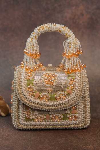 Nayaab By Sonia Empress Golden Charm Clutch Bag