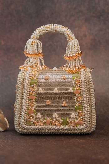 Nayaab By Sonia Gold Empress Charm Clutch Bag at Aza Fashions Nayaab By Sonia_Gold Empress Charm Clutch Bag _at_Aza_Fashions