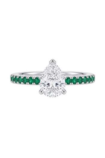 Prata_Green Nina Pear Solitaire Ring _Online_at_Aza_Fashions