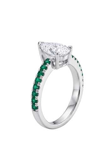 Prata Nina Pear Solitaire Ring 