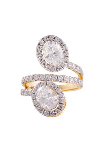Prata Infinite Oval Twin Stone Ring 