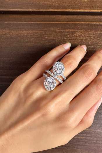 Prata Infinite Oval Twin Stone Ring 