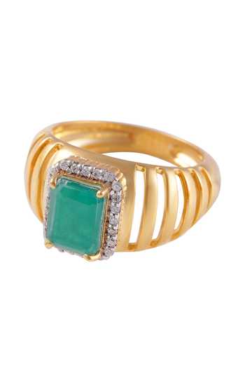 Prata Green Verelle Emerald Ridge Ring Online at Aza Fashions Prata_Green Verelle Emerald Ridge Ring _Online_at_Aza_Fashions
