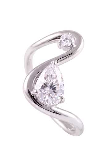 Prata White The Spiral Pear Sculpted Ring Online at Aza Fashions Prata_White The Spiral Pear Sculpted Ring _Online_at_Aza_Fashions