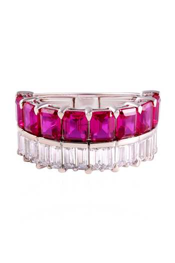 Prata_Red Gemma Parallel Ring _Online_at_Aza_Fashions