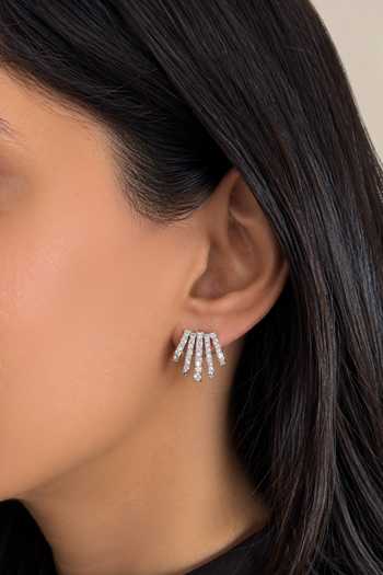 Prata Vesper Fan Shaped Stud Earrings 