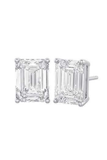 Prata Emerald Solitaire Stud Earrings 