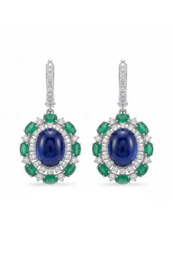 Prata Blue Verona Bloom Drop Earrings Online at Aza Fashions Prata_Blue Verona Bloom Drop Earrings _Online_at_Aza_Fashions