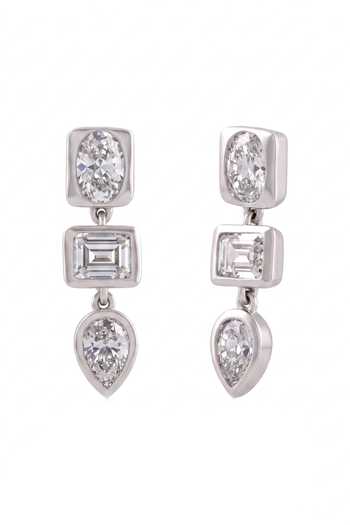 Prata_White Trinity Drop Earrings _Online_at_Aza_Fashions