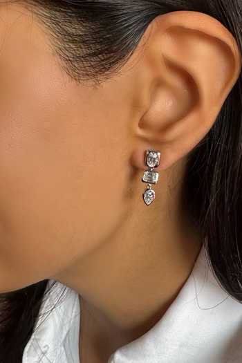 Buy_Prata_White Trinity Drop Earrings _Online_at_Aza_Fashions