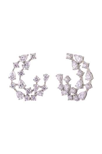Prata_White Amarante Open Hoop Earrings _Online_at_Aza_Fashions