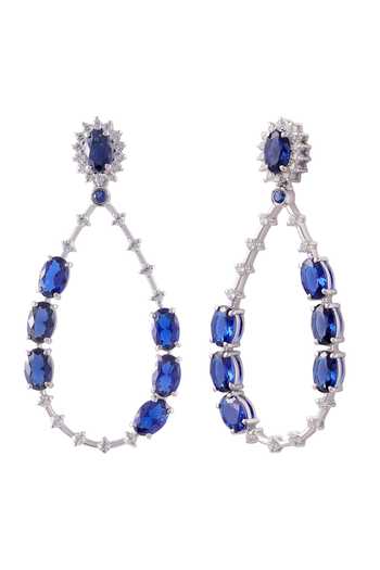 Prata Blue Odette Dangler Earrings Online at Aza Fashions Prata_Blue Odette Dangler Earrings _Online_at_Aza_Fashions