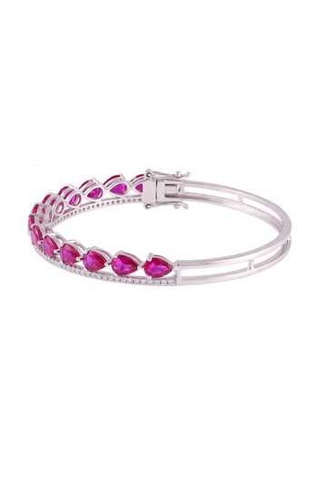 Prata White Rosavelle Pear Shape Cuff Bracelet Online at Aza Fashions Prata_White Rosavelle Pear Shape Cuff Bracelet _Online_at_Aza_Fashions