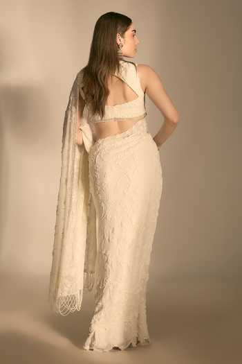 Premya By Manishii Hand Embroidered Saree With Blouse 