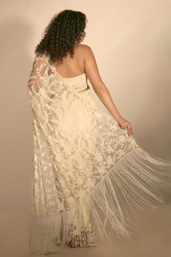 Premya By Manishii Hand Embroidered Saree With Blouse 