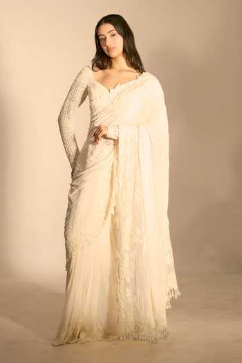 Premya By Manishii Hand Embroidered Saree With Blouse 