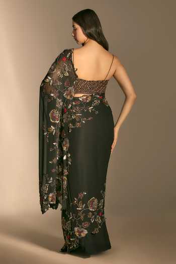 Premya By Manishii Hand Embroidered Saree With Blouse 
