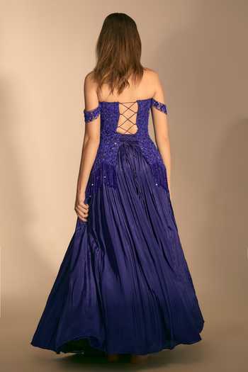 Premya By Manishii Hand Embroidered Corset & Pleated Skirt Set 