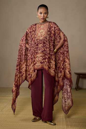 Ritu Kumar Koyel Floral Print Cape & Pant Co-ord Set 