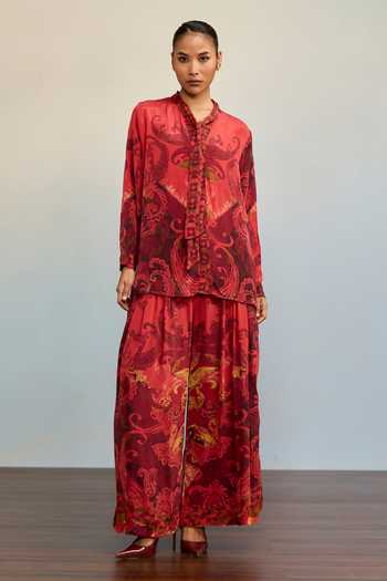 Ritu Kumar Misty Mosaic Print Shirt & Palazzo Co-Ord Set 
