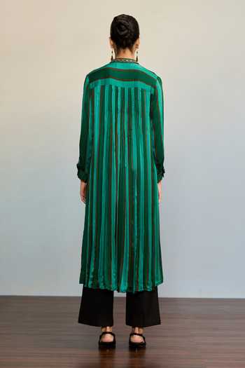 Ritu Kumar Blush Green Striped Kurta