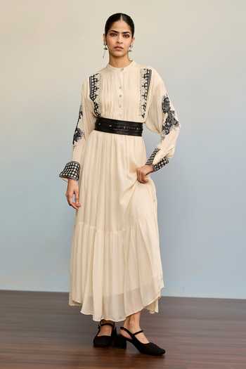 Ritu Kumar Jardin Solid Ecru Long Dress