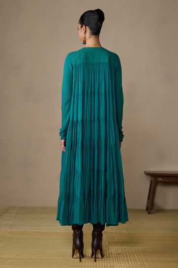 Ritu Kumar Ahram Teal Long Dress
