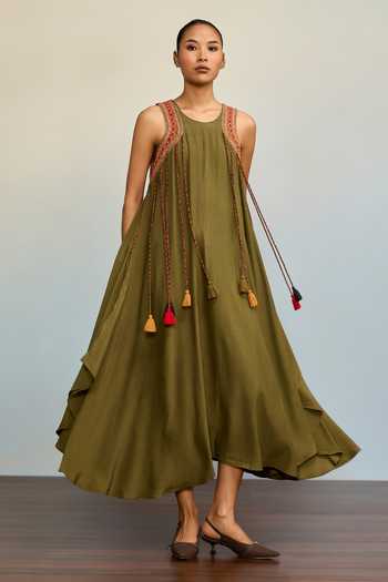 Ritu Kumar Boho Bliss Green Long Dress