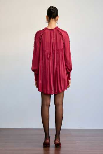 Ritu Kumar Labyrinth Solid Maroon Top