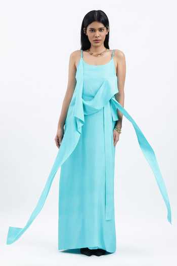 AK-OK Draped Maxi Dress