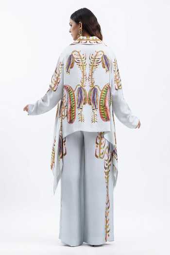 AK-OK Printed Silk Shirt & Trouser Set