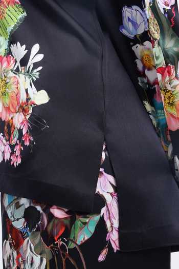 Buy AK-OK Black Silk Collared Neck Floral Print Shirt Online at Aza Fashions Buy_AK-OK_Black Silk Collared Neck Floral Print Shirt _Online_at_Aza_Fashions