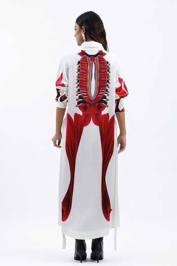 AK-OK Printed Shirt Dress