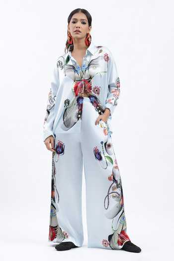 AK-OK Printed Shacket & Trouser Set