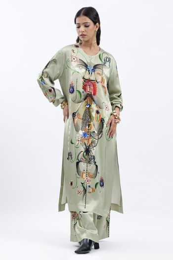 AK-OK Printed Kurta & Trouser Set