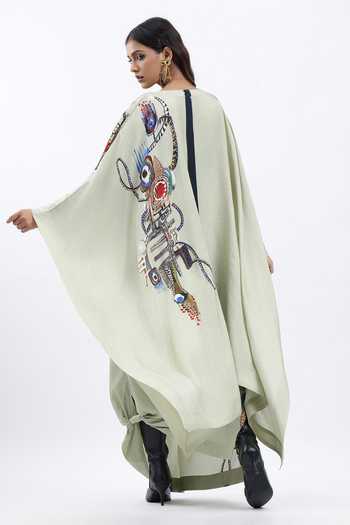 AK-OK Printed Cape Lungi Skirt Set